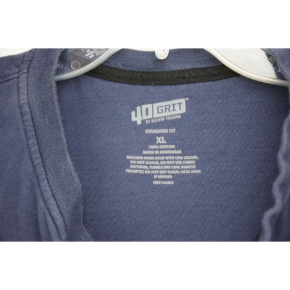 VGC Duluth Trading Mens Henley Shirt Extra Large Blue 40 Grit 100% Cotton - Picture 4 of 6